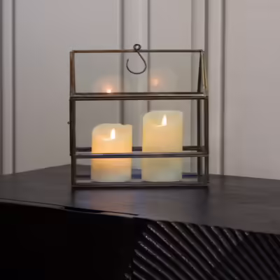 Long Brass Rectangle Glass Lantern - MHRMS182_3