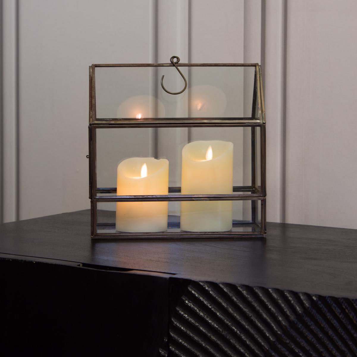 Long Brass Rectangle Glass Lantern - MHRMS182_3