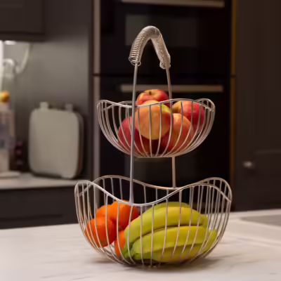 Silver Square Metal Fruit Bowl - MHRMS275_2