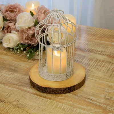 White Metal Decorative Birdcage Lantern