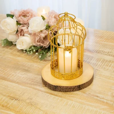 Gold Metal Decorative Birdcage Lantern