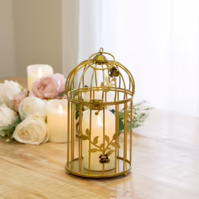 Gold Decorative Vintage Birdcage Lantern - MHRMS121_2