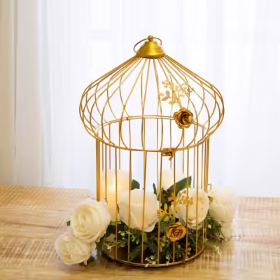 Large Decorative Floral Birdcage - MHRMS287_1