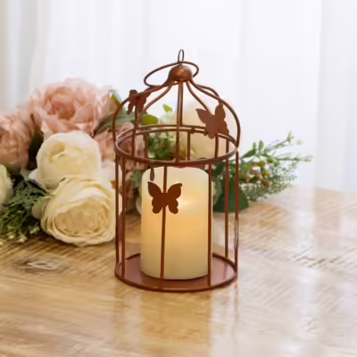 Antique Copper Small Metal Decorative Birdcage - MHRMS313_1