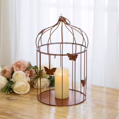 Antique Copper Large Metal Decorative Birdcage - MHRMS321_1