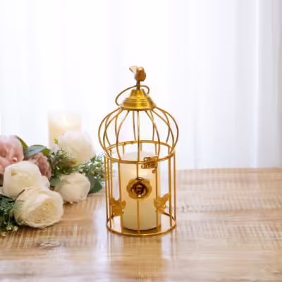 Gold Birdcage Candle Lantern - MHRMS324_1