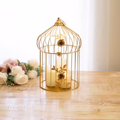 Gold Large Vintage Birdcage Lantern - MHRMS344_1