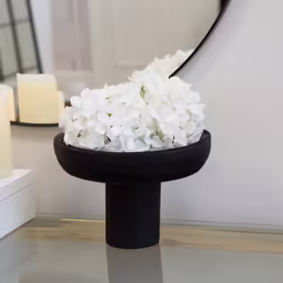 Black Wooden Flower Vase - MHRMS377_3